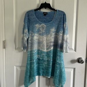 Zuriel Sheer Tunic Top/Coverup - Anchor (Sz S/M)